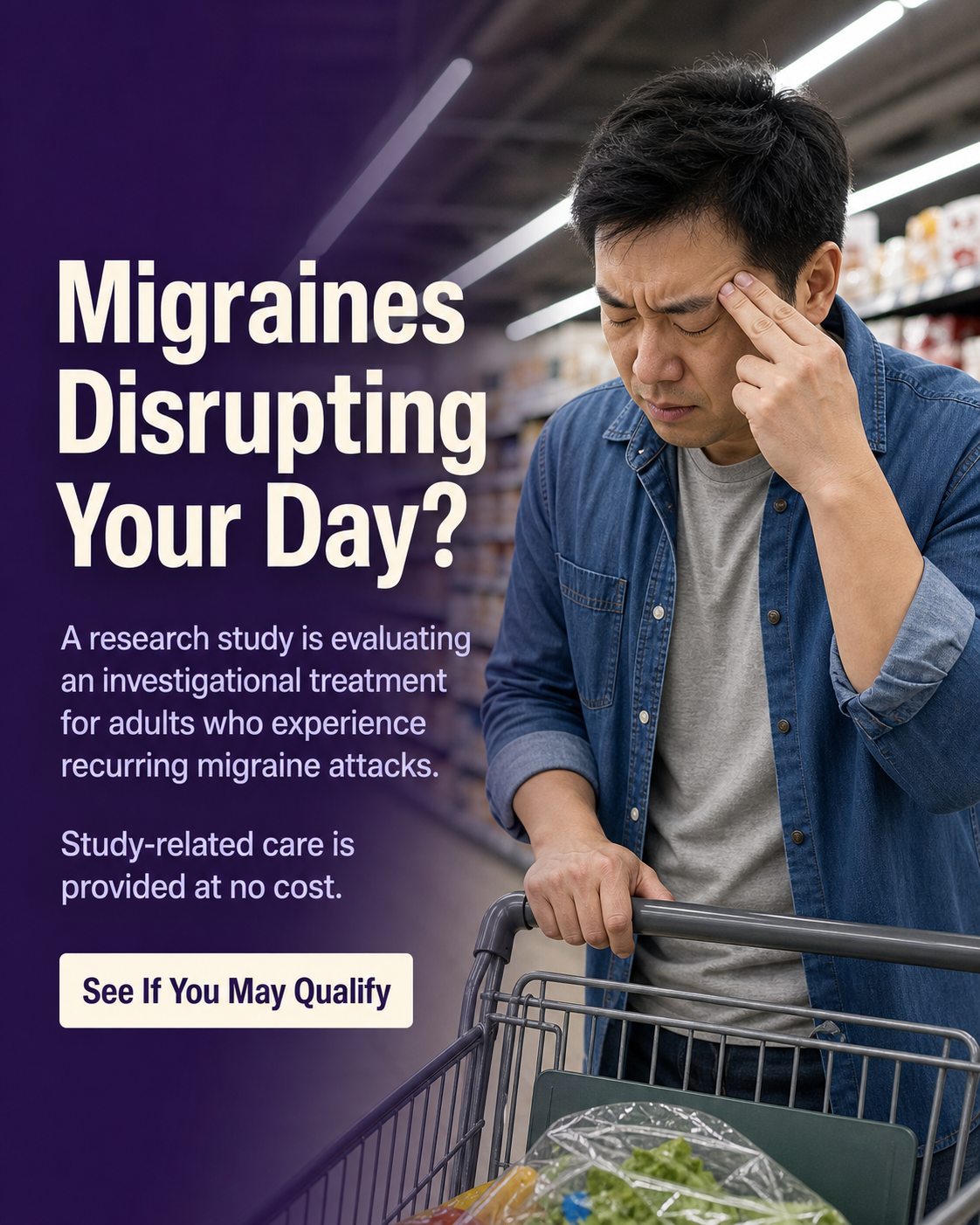 Migraine research study ad