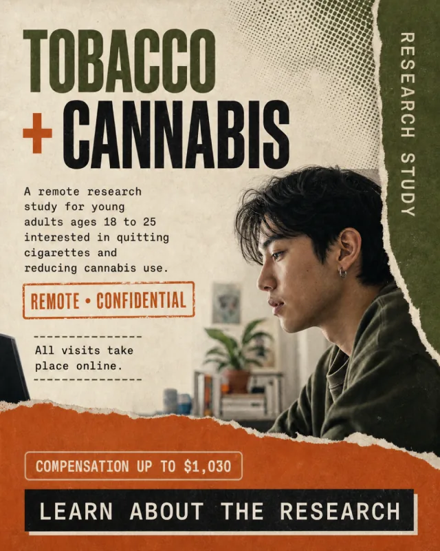 Remote tobacco and cannabis research study advertisement