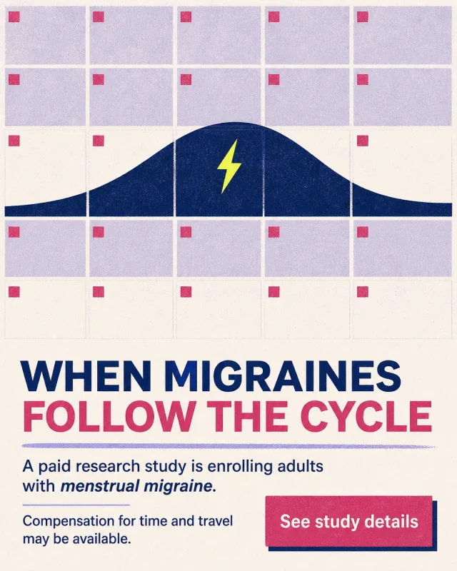 Cycle-linked menstrual migraine research study advertisement