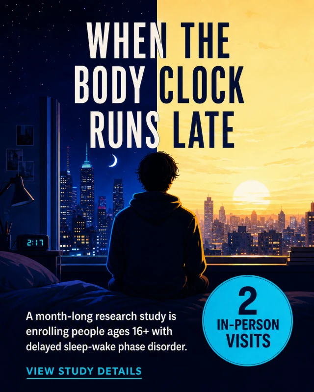 Delayed sleep-wake phase disorder research study advertisement
