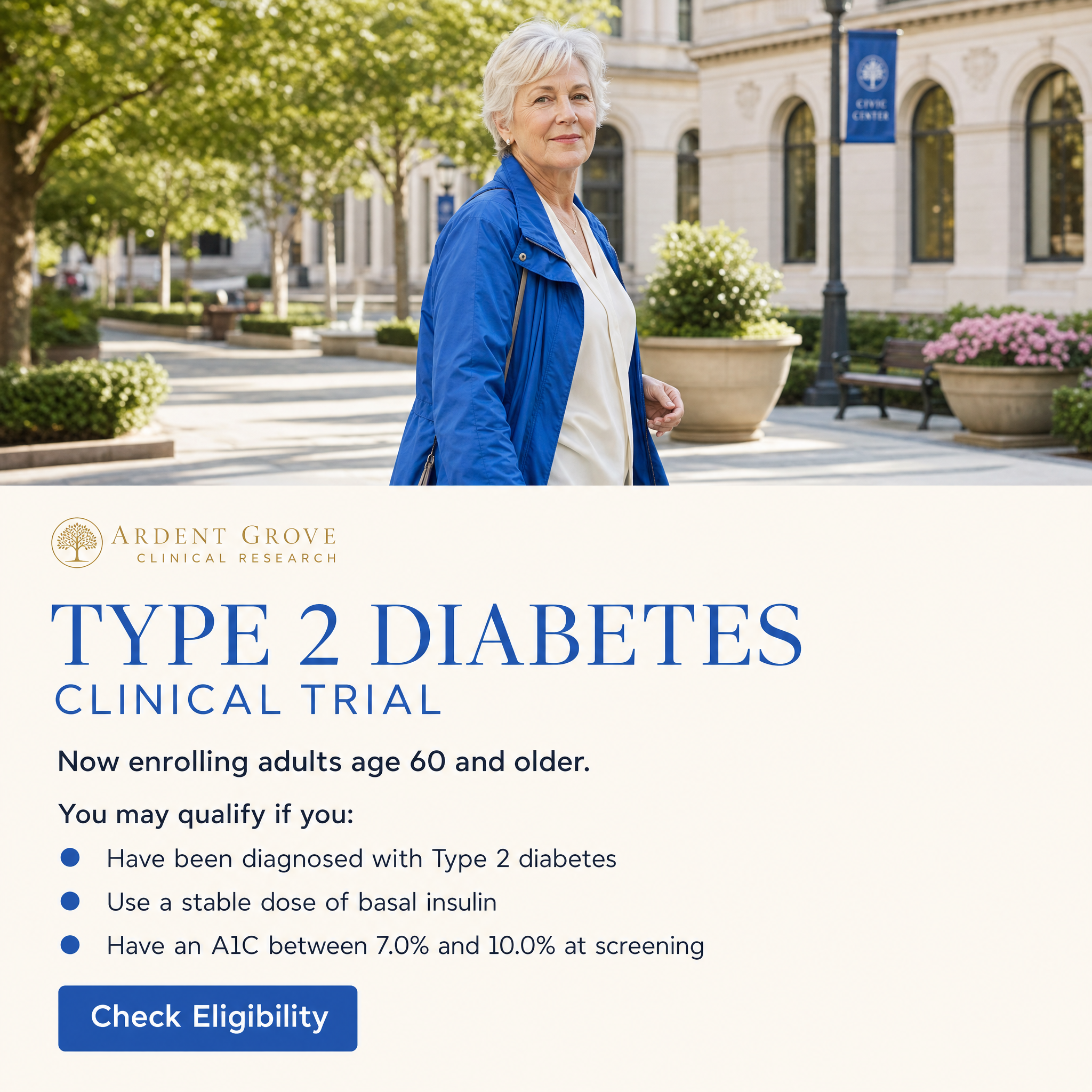 Type 2 diabetes clinical trial qualifications advertisement